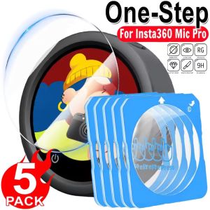 5Pcs Self-Locating Frame Tempered Glass Camera Lens Protector For Insta360 Mic Pro Anti-Scratch Easy Installation