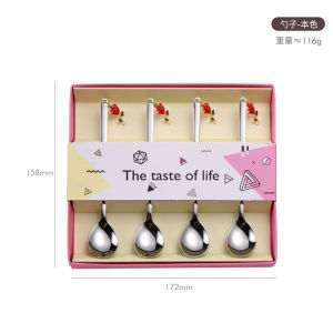 Bộ Thìa Cà Phê Bằng Thép Không Gỉ 304 Hình Hoa Hồng Bộ Thìa Trộn Trái Cây Bộ Đồ Ăn Quà Tặng Ngày Lễ Tình Nhân Hộp Đựng Đồ Ăn