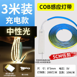 Self-Adhesive Wiring Free USB Charging Sensor Light Bar Intelligent Human Body Automatic LED Light Strip Ultra-Thin Linear Small Night Lamp