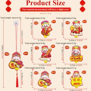 Cute God of Wealth Fridge Lucky Wealth God Fridge Magnet New Style Cartoon Naked Eye 3D Magnetic Attraction Decorative Hanging Ornament