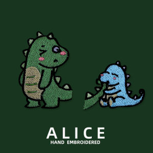 Cartoon Dinosaur Animal Embroidered Cloth Stickers Couple Clothes Patch Self-Adhesive Non-Ironing Longchamps Bag Denim Decoration