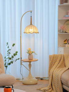 BAISHIDENG | French Cream Style Floor Lamp With Shelf
