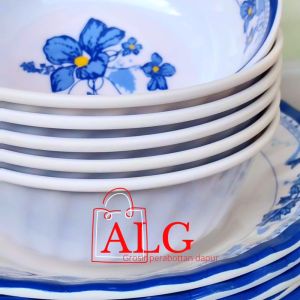 12pcs mangkuk bakso/sayur melamin ulir 7inch melamin motif hugico tebal tahan panas