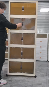 L73CM ultra-large much deeper and higher Multifunction Moveable Stackable Folding 2 Doors Wardrobe Storage Cabinet With Pulley UP TO 540L