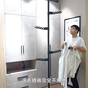 [OKLIFE.SG]Adjustable Clothes Drying Hanger Rack/floor hanging clothes rack/multi-functional hanging clothes rack