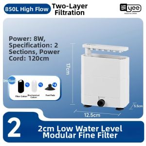 Yee | Low Water Level 3-in-1 Filter Pump Aquarium Waste Removal and Water Purification System