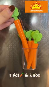 5 Magnetic Carrot Food Sealing Clips for Storage