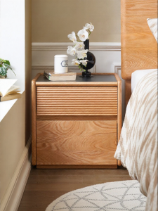 YUANSHI YUANSU | Solid Wood Modern Minimalist Bedside Storage Cabinet
