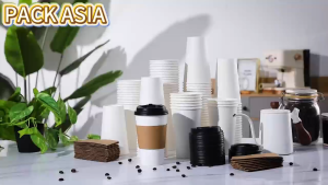 [50pcs] 12oz/16oz Coffee Cups+Lids+Cup Sleeves+Straws/USA Export Standard/Hot drink Paper cups