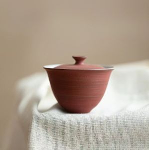 Handmade Ceramic Tea Brewing Bowl Thin-walled High-end Porcelain Cover Bowl Court Style Tea Set