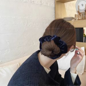 Velvet Bow Hair Tie Handmade Autumn Winter Fashion Accessory Plump Bow Circle Original Design Fresh out Brand Other Home
