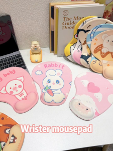 Tri-Town Mouse Pad with Soft Sponge Comfortable Mouse Pad Wrist Support Game Pad Good-looking Cartoon