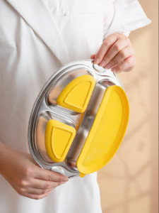 onlycook | Childrens 304 Stainless Steel Divided Suction Plate