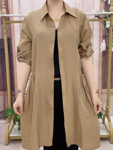 Sun Protection Long Coat for Middle-Aged Mothers Summer New Thin Breathable Loose Knee-Length Anti-Uv Outerwear Commute Style
