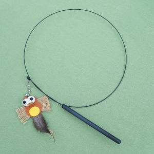 Creative Long Pole Steel Wire Cat Toy String Bird Small Animal Bell Sound Producing Self Entertaining Cat Teaser Stick