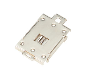 ENMG | ENMG SUS304 DIN Rail 35mm Electrical Component Mounting Bracke Steel Plate Electrophoresis Black M4×6 Threaded Through Hole R99