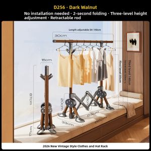 MINGZHI | Balcony-specific Folding Adjustable Closet Drying Rack