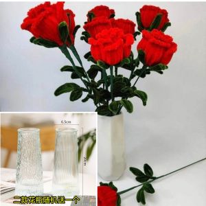 Finished Rose Material Kit DIY Handmade Birthday Gift for Boyfriend Girlfriend Best Friend Mothers Day Living Room Decor