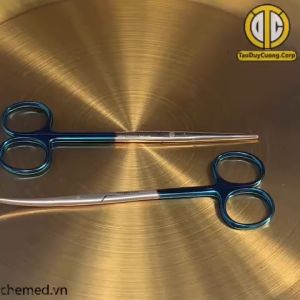 Kéo metzenbaum chuôi xanh dùng trong y tế phẫu thuật spa dài 14 cm