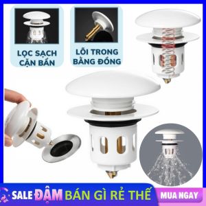 Nút Nhấn Xả Chậu Lavabo Ngăn Mùi Lọc Rác Tiện Dụng - Nắp Thoát Nước Chặn Rác Lõi Đồng Cho Bồn Rửa Mặt - Nút Chặn Lọc Rác Xả Nước Ngăn Mùi Hôi Cống Bằng Nhựa ABS Cao Cấp