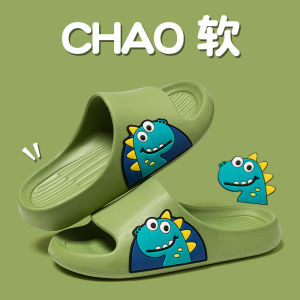 Childrens Outdoor Slip-resistant Home Indoor Summer Slippers Boys Girls Dinosaur Patterned Flat Sandals Comfortable Footwear