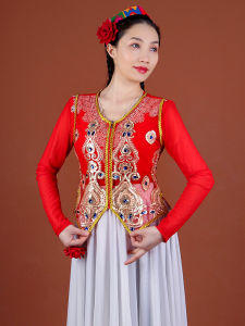 ฤดูร้อน Edition ปักลูกปัด Organza เสื้อกั๊ก ผู้หญิง เต้นรําเครื่องแต่งกาย Multi-functional Uygur Square Dance เสื้อท่อนบน