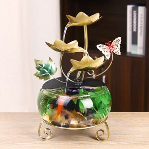 Tabletop Fountain Ornaments humidifier Home Gardening Decoration Rockery Water Fountain Crafts Gifts Desktop Decoration Creative Decorations Christmas gifts