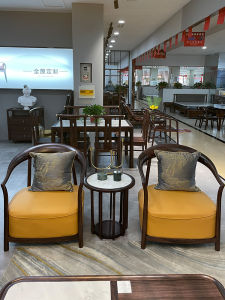 New Chinese Style Solid Wood Tai Chair Three-Piece Set Zen Circle Chair Living Room Single Leisure Chair Small Tea Table Combination