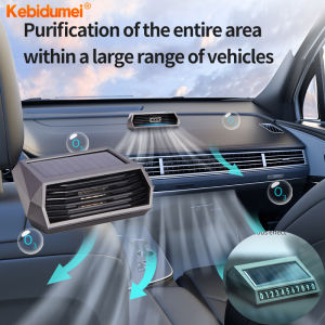 Kebidumei Solar Car Air Purifier With Ozone And Negative Ion Odor Elimination Air Cleaner With Number Plate Usb Dual Charging