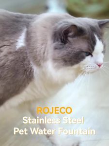 ROJECO | ROJECO Stainless Steel Cat Water Fountain Filters 2L Automatic Pet Water Dispenser Smart Drinking Fountain for Cat Dog Supplies