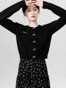 Fashionable Short Knitted Open Cardigan Womens Spring Autumn New Style Soft Wind Small Fragrance Style Sweater Jacket