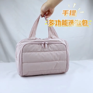 4-in-1 Puffy Multi-Functional Toiletry Bag for Women –Large Capacity Waterproof Travel Luggage/Cosmetic Organizer 4 Compartments Makeup Pouch Handbag