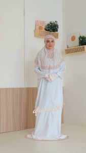 Elfatma786 - Mukena Terusan Dewasa Brukat Siti Fatimah Katun Twill Stretch Premium