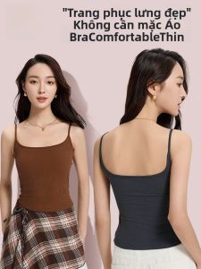 MiiOW | Áo ba lỗ lụa không dây Catman dành cho nữ mùa hè không cần đeo áo ngực Áo khoác ngoài thoải mái thoáng khí che chắn lưng đẹp