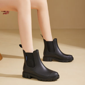 IELGY Mid length rain boots for women anti slip and waterproof Martin boots