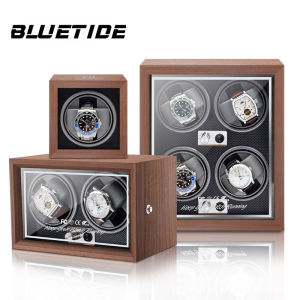 BLUETIDE watch winder box automatic 1 2 4 slot Wooden watch box Mechanical watch storage box with Mabuchi Motor watch shaker