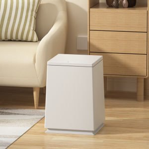 Leasylife-Japanese Square Press Type Trash Can Light Luxury and Creative Simplicity Suitable for Bathrooms Living Rooms a