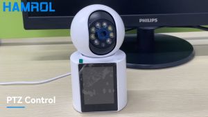 Hamrol 360 ° WIFI Indoor Home Baby Monitor 5X Zoom One Click Call Video Call Camera Color Night Vision Visual Intercom CCTV