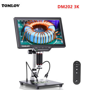 TOMLOV | TOMLOV Digital Microscope DM202 3K 10.1" HDMI LCD Microscope 38MP Coin Microscopes Magnifier Camera For Electronic PCB Soldering