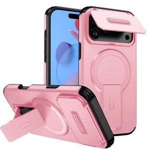 szhaiyu | For iPhone 18 Pro Max 18Pro Armor Magnetic Wireless Charge Case For Magsafe With Lens Protection With Bracket Shockproof Cover
