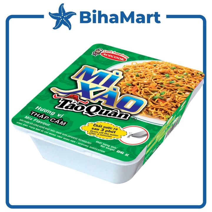 [THÙNG 18 KHAY] - ACECOOK - Mì xào TÁO QUÂN vị thập cẩm (85g/ khay) (Mì ...