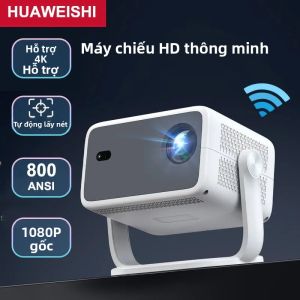 Máy Chiếu Di Động HUAWEISHI 4K 800ANSI P4 Độ Phân Giải Gốc 1080P Tự Động Lấy Nét Chỉnh Hình Thang BT5.2 Android 11 WIFI6 Máy Chiếu Rạp Hát Gia Đình