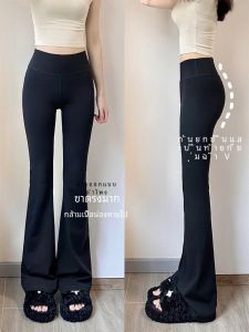 Black High Waist Slimming Yoga Pants Womens Spring Autumn 2024 New Style Casual Shark Skin Flared Pants Korean Version
