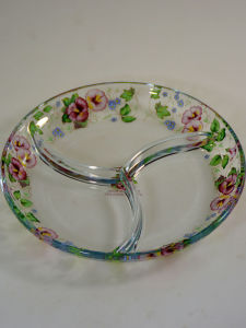 ชามผลไม้กระจกทรงสามส่วนสำหรับใช้ในบ้าน ชามขนมจีน เครื่องดื่มเล็ก สไตล์เกาหลี ชามผลไม้แบบสร้างสรรค์