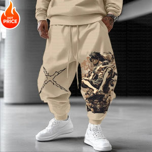 Luffy Anime One Piece Harajuku 2025 Men Cotton Pants Fall Winter Cotton Trend Loose-Fit Women Casual Sports Tapered Leggings Y2K