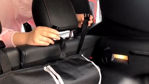 Storage Car Back Seat Organizer Car Trunk Organiser Collapsible Oxford Cloth Compartment 4 Column Pocket Pouch Hanging Car Boot Organiser But Kereta Simpanan Kereta