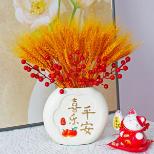 Golden Wheat Ears Dried Flower Opening Barley Bouquet Rural Natural Decorations Arrangement Shooting Props Living Room Home Ornaments