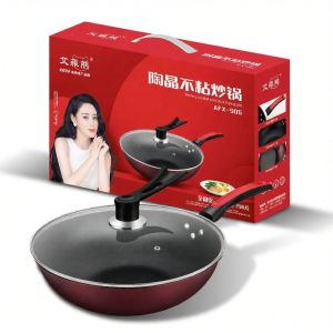 Smoke-free Flat-bottom Frying Pan with Standing Lid