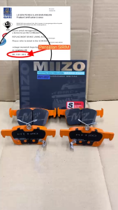CIVIC FC TEA 2016-2021 BELAKANG REAR DISC BRAKE PAD SET MIIZO BRAKE D5228