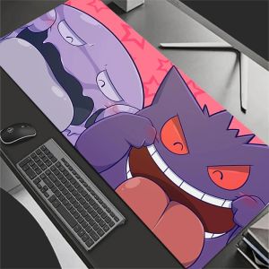 Bandai | Large Mouse Pad Carpet Laptop Pc Gamer Keyboard Mat XXL Mousepad Edge White Tassel Non-Slip Rubber P-Pokemons G-Gengar Table Mat